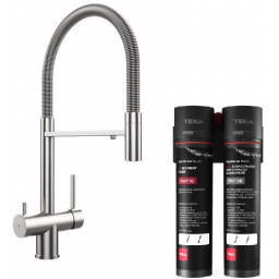 Zestaw Teka Uni bateria kuchenna do filtra wody stojąca inox z filtrem podzlewozmywakowym (116080001, 118510001)