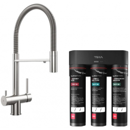 Zestaw Teka Uni bateria kuchenna do filtra wody stojąca inox z filtrem podzlewozmywakowym (116080001, 118510002)
