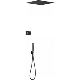 Tres Shower Technology zestaw prysznicowy podtynkowy termostatyczny z deszczownicą czarny mat 092.885.61.NM