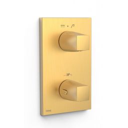 Tres Therm-Box bateria wannowo-prysznicowa podtynkowa termostatyczna złoty mat 24-K 21125001OM