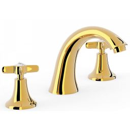 Tres Clasic bateria umywalkowa stojąca złoty połysk 242.106.01.OR