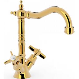 Tres Clasic bateria umywalkowa stojąca złoty połysk 2.42.109.02.OR