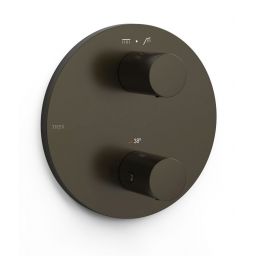 Tres Therm-Box bateria wannowo-prysznicowa podtynkowa termostatyczna czarny brąz 26225001KMB