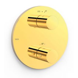 Tres Therm-Box bateria wannowo-prysznicowa podtynkowa termostatyczna złoty połysk 24-K 26225001OR