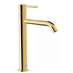 Tres Study-Tres bateria umywalkowa stojąca wysoka złoty połysk 262.307.01.OR