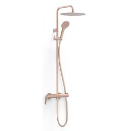 Tres Fuji zestaw prysznicowy ścienny z deszczownica różowe złoto mat 28119101OPM