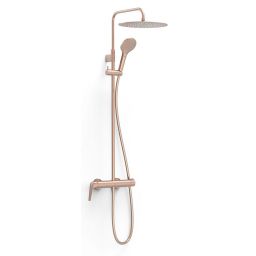 Tres Fuji zestaw prysznicowy ścienny z deszczownicą różowe złoto mat 28119701OPM