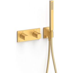 Tres B-System bateria wannowo-prysznicowa podtynkowa termostatyczna złoty mat 30725201OM