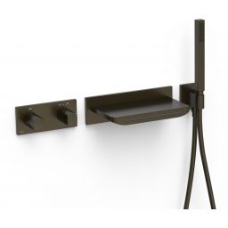 Tres B-System bateria wannowo-prysznicowa podtynkowa termostatyczna czarny brąz 30725207KMB