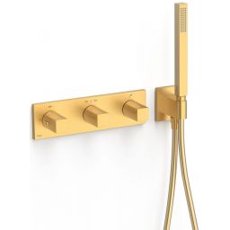 Tres B-System bateria wannowo-prysznicowa podtynkowa termostatyczna złoty mat 30725301OM