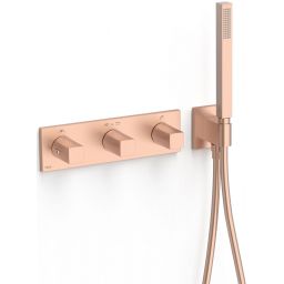 Tres B-System bateria wannowo-prysznicowa podtynkowa termostatyczna różowe złoto mat 30725301OPM