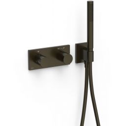 Tres B-System bateria wannowo-prysznicowa podtynkowa termostatyczna czarny brąz 30735201KMB