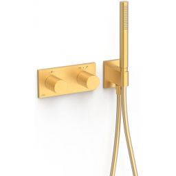 Tres B-System bateria wannowo-prysznicowa podtynkowa termostatyczna złoty mat 30735201OM