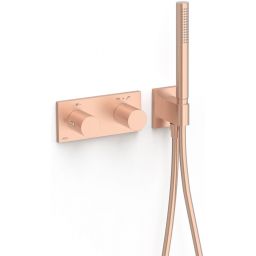 Tres B-System bateria wannowo-prysznicowa podtynkowa termostatyczna różowe złoto mat 30735201OPM