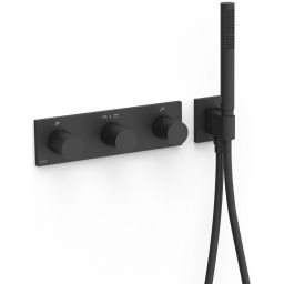 Tres B-System bateria wannowo-prysznicowa podtynkowa termostatyczna czarny mat 30735301NM