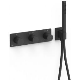 Tres B-System bateria wannowo-prysznicowa podtynkowa termostatyczna czarny mat 30735401NM