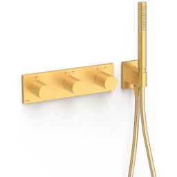Tres B-System bateria wannowo-prysznicowa podtynkowa termostatyczna złoty mat 30735401OM