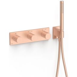 Tres B-System bateria wannowo-prysznicowa podtynkowa termostatyczna różowe złoto mat 30735401OPM
