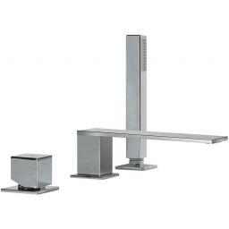 Tres Cuadro bateria wannowo-prysznicowa 3-otworowa chrom 006.161.06