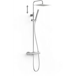 Tres Over-Wall zestaw prysznicowy ścienny termostatyczny z deszczownicą chrom 19038709