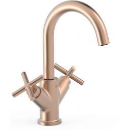 Tres Mont Blanc bateria umywalkowa stojąca różowe złoto mat 28310301OPM