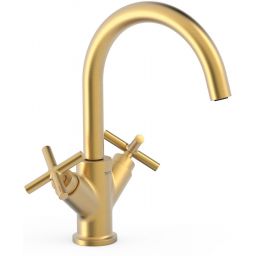 Tres Mont Blanc bateria umywalkowa stojąca złoty mat 28320301OM