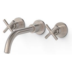 Tres Mont Blanc bateria umywalkowa podtynkowa 3-otworowa stal 28330002AC