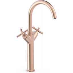 Tres Mont Blanc bateria umywalkowa stojąca różowe złoto mat 28380301OPM