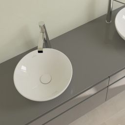 Villeroy & Boch Loop & Friends umywalka 38 cm nablatowa okrągła z powłoką CeramicPlus Weiss Alpin 4A4500R1