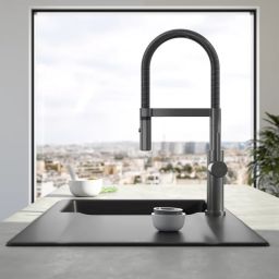 Villeroy & Boch Steel Expert 2.0 bateria kuchenna stojąca z wyciąganą wylewką antracyt 92800005