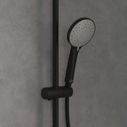 Villeroy & Boch Universal Showers zestaw prysznicowy ścienny termostatyczny z deszczownicą czarny mat TVS109002000K5