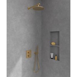 Villeroy & Boch Conum bateria wannowo-prysznicowa podtynkowa termostatyczna złoty szczotkowany TVS12700200076