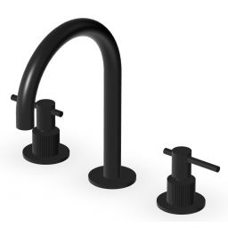 Zucchetti Helm bateria umywalkowa stojąca 3-otworowa czarny szczotkowany/radełkowanie pionowe ZHL515.XP81G2