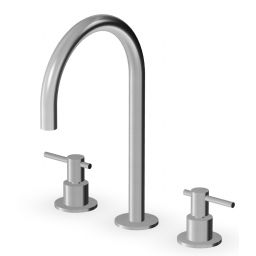 Zucchetti Helm bateria umywalkowa stojąca 3-otworowa stal nierdzewna szczotkowana ZHL516.X