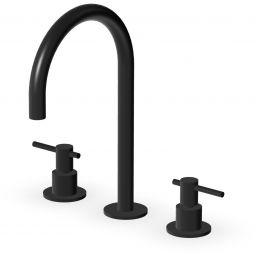 Zucchetti Helm bateria umywalkowa stojąca 3-otworowa czarny szczotkowany ZHL516.XP81