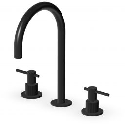 Zucchetti Helm bateria umywalkowa stojąca 3-otworowa czarny szczotkowany/radełkowanie pionowe ZHL516.XP81G2