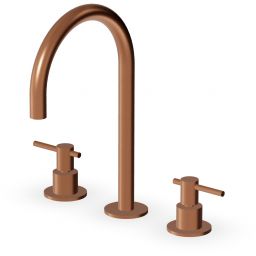 Zucchetti Helm bateria umywalkowa stojąca 3-otworowa miedź szczotkowana ZHL516.XP91