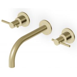 Zucchetti Helm bateria umywalkowa podtynkowa brytyjskie złoto szczotkowane/radełkowanie pionowe ZHL760.XP31G2