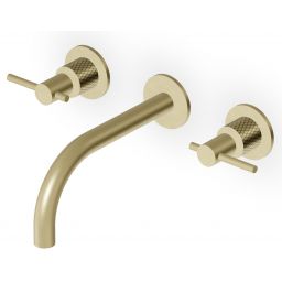 Zucchetti Helm bateria umywalkowa podtynkowa brytyjskie złoto szczotkowane/radełkowanie ukośne ZHL760.XP31G3