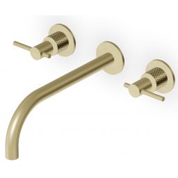 Zucchetti Helm bateria umywalkowa podtynkowa brytyjskie złoto szczotkowane/radełkowanie ukośne ZHL761.XP31G3