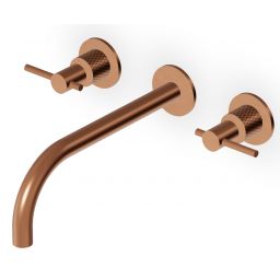 Zucchetti Helm bateria umywalkowa podtynkowa miedź szczotkowana/radełkowanie ukośne ZHL761.XP91G3