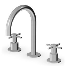 Zucchetti Helm bateria umywalkowa stojąca 3-otworowa stal nierdzewna szczotkowana ZHM515.X