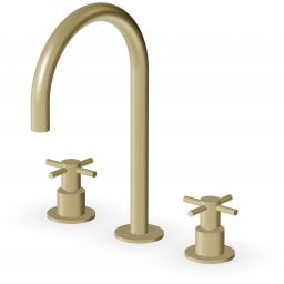 Zucchetti Helm bateria umywalkowa stojąca 3-otworowa brytyjskie złoto szczotkowane ZHM516.XP31