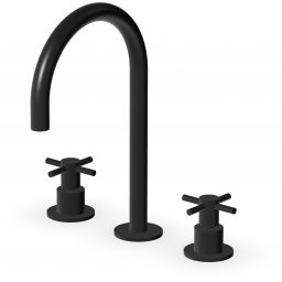 Zucchetti Helm bateria umywalkowa stojąca 3-otworowa czarny szczotkowany ZHM516.XP81