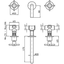 Zucchetti Helm bateria umywalkowa podtynkowa miedź ZHM760.XP91