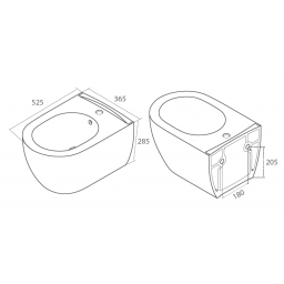 CeraStyle City bidet wiszący antracyt mat 015709-97