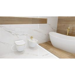 LaVita Sofi Gold Line bidet wiszący biały połysk/złoty
