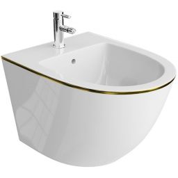 LaVita Sofi Gold Line bidet wiszący biały połysk/złoty