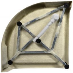 Aqualine brodzik 80x80 cm półokrągły biały BTTR80