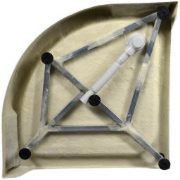 Aqualine brodzik 90x90 cm półokrągły biały BTTR90